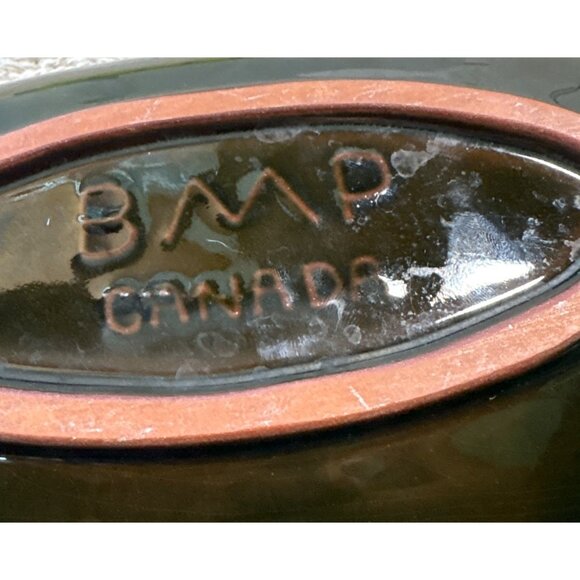 Blue Mountain Pottery Bowl Oval Serving Decorative Canada 14" Green Black MCM - Picture 7 of 7